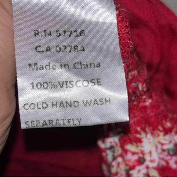 Raindrops Women’s Large Floral Sleeveless Red Dress Sundress Mini Ruffle - Picture 3 of 9